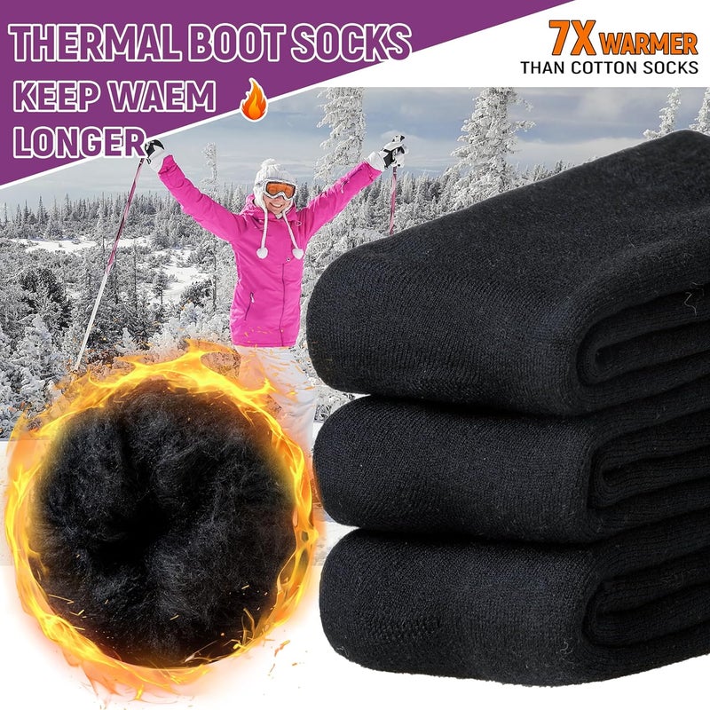 AMENLAN Store Women Heated Socks Ski Winter Thermal Hiking Snowboarding Thick Boot Insulated Socks 3 Pairs - Image 5